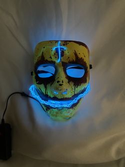 Hand Painted Scary Bloody Led Light Up Mask