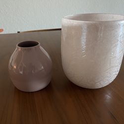 Light Pink Vase And Candleholder