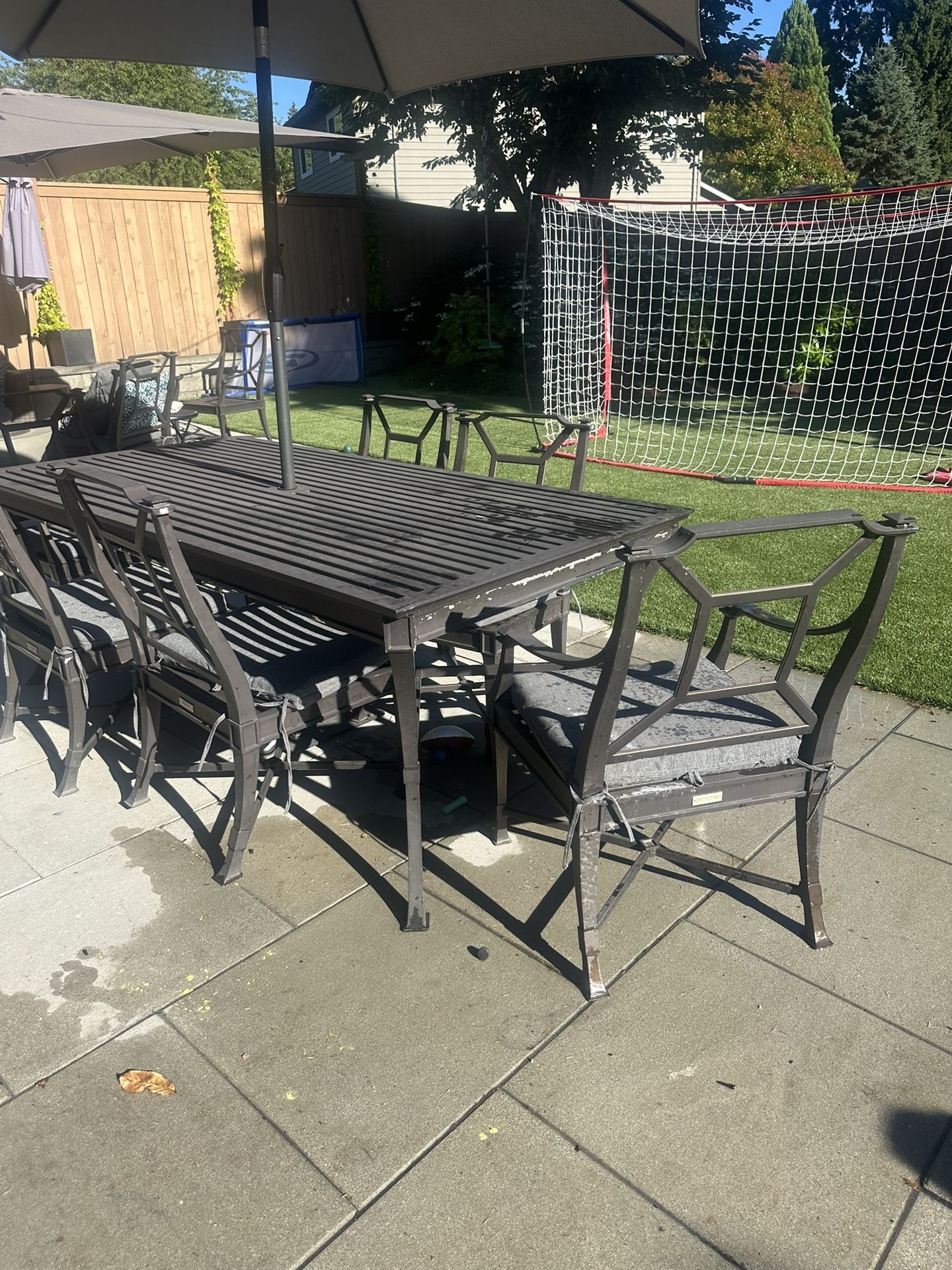 Restoration hardware outdoor dining table and chairs