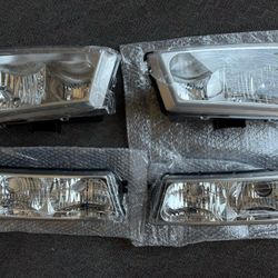 SILVERADO 2003-06 CROM-AMBER OEM HEADLIGHT SET