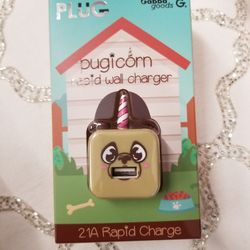 Gabba Goods Cute Pugicorn Rapid Wall Charger USB 5V 2.1A 100-240V New