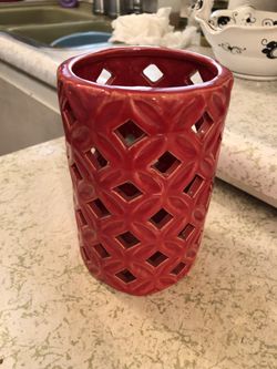 Red ceramic holder
