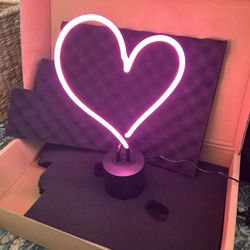 Pink LED Neon Heart Lamp