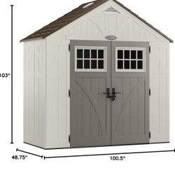 Like NEW - Suncast Craftsman  8' x 4' Resin Outdoor Storage Shed with Windows, 8' x 4” 