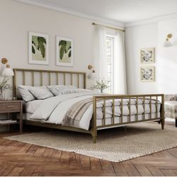 Gold/brass King Bed Frame 