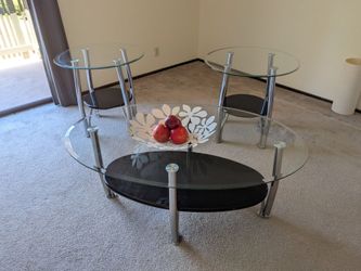 Modern Glass Table Set (Coffee + 2 End Tables)
for $120