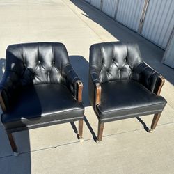 Set of 2 Vintage Leather Chairs 