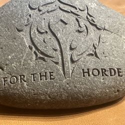 Warcraft Laser Engraved Stone - FOR THE HORDE