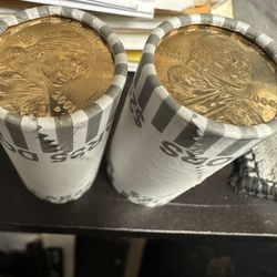 2 Uncirculated  Sacagawea $1 Dollar Rolls Coin 2000 / 2001