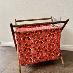 Floral Red Magazine Holder 
