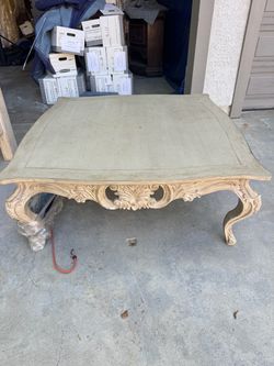 French Baroque Style Carved Wood Coffee Table