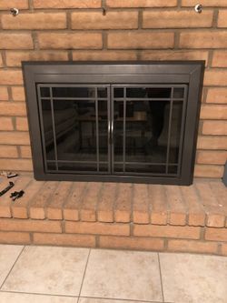Pleasant Hearth Enfield Medium Glass Fireplace Doors