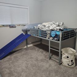 Bunk Bed With Slide With Mattress For Sale Stainless Steel Good Condition 