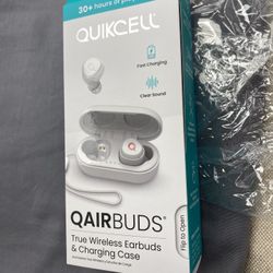 Quikcell QAIR Buds True Wireless Earbuds with Charging Case (White) NEW SEALED Holiday SALE $22 FIRM Connectivity Wireless Features With C