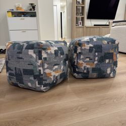 Crate And Barrel Ottoman Cube Poufs