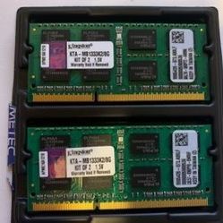 Kingston 8GB (2×4GB) DDR3‑1333MHz Laptop RAM
