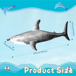 Extra Large Inflatable Shark Pool Toy – 79” Shark Party Decoration
