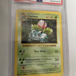 Pokémon Shadowless Base Set Ivysaur PSA 9 SLAB