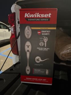 Kwikset Shelburne Satin Nickel Single Cylinder Keyed Entry Door Handleset Tustin SmartKey Security