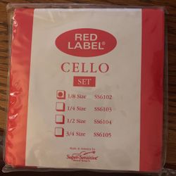 Super Sensitive 1/8 Red label Cello String Set