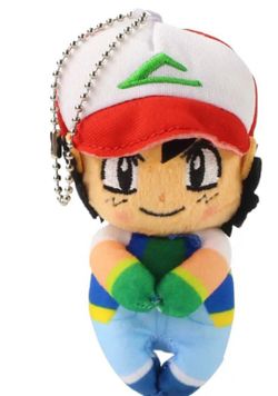 NWT Pocket Monster Pokémon Ash Keychain Plush 