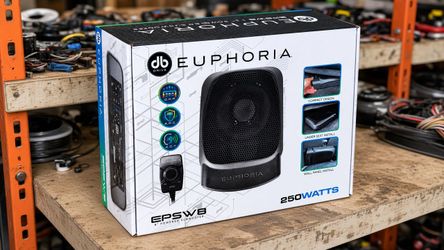 DB Drive Compact Powered 8" Subwoofer with Bass Knob Control 250 Watts Euphoria EPSW8 System