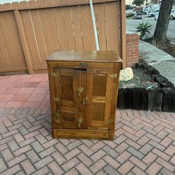 White Clad Oak Ice Box Cabinet