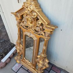 Mid Century Gold Gilt Versace Style Louis XIV Designer Mirror Vintage Antique
