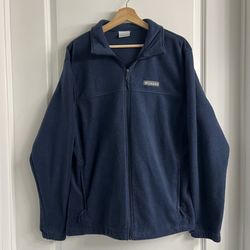 Columbia Full-Zip Fleece Jacket – Navy – Men’s Large