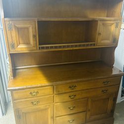 Vintage  Dearborn   Maple   Hutch  80 Inches Tall 79 Wide Solid Wood 