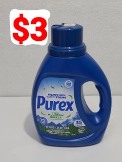 40 fl oz bottle of Purex Fresh Mountain Breeze liquid laundry detergent
