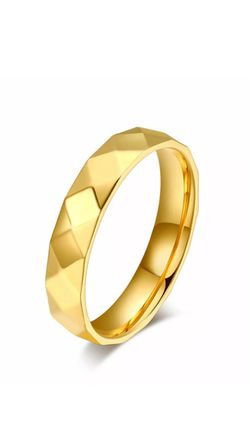 4mm 18K Gold Faceted Women Ring