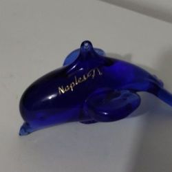 BLOWN GLASS DOLPHIN FIGURINE - PAPERWEIGHT 6"×2.5" - V80