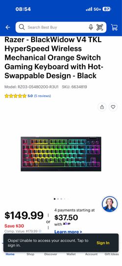 Razor wireless gaming keyboard