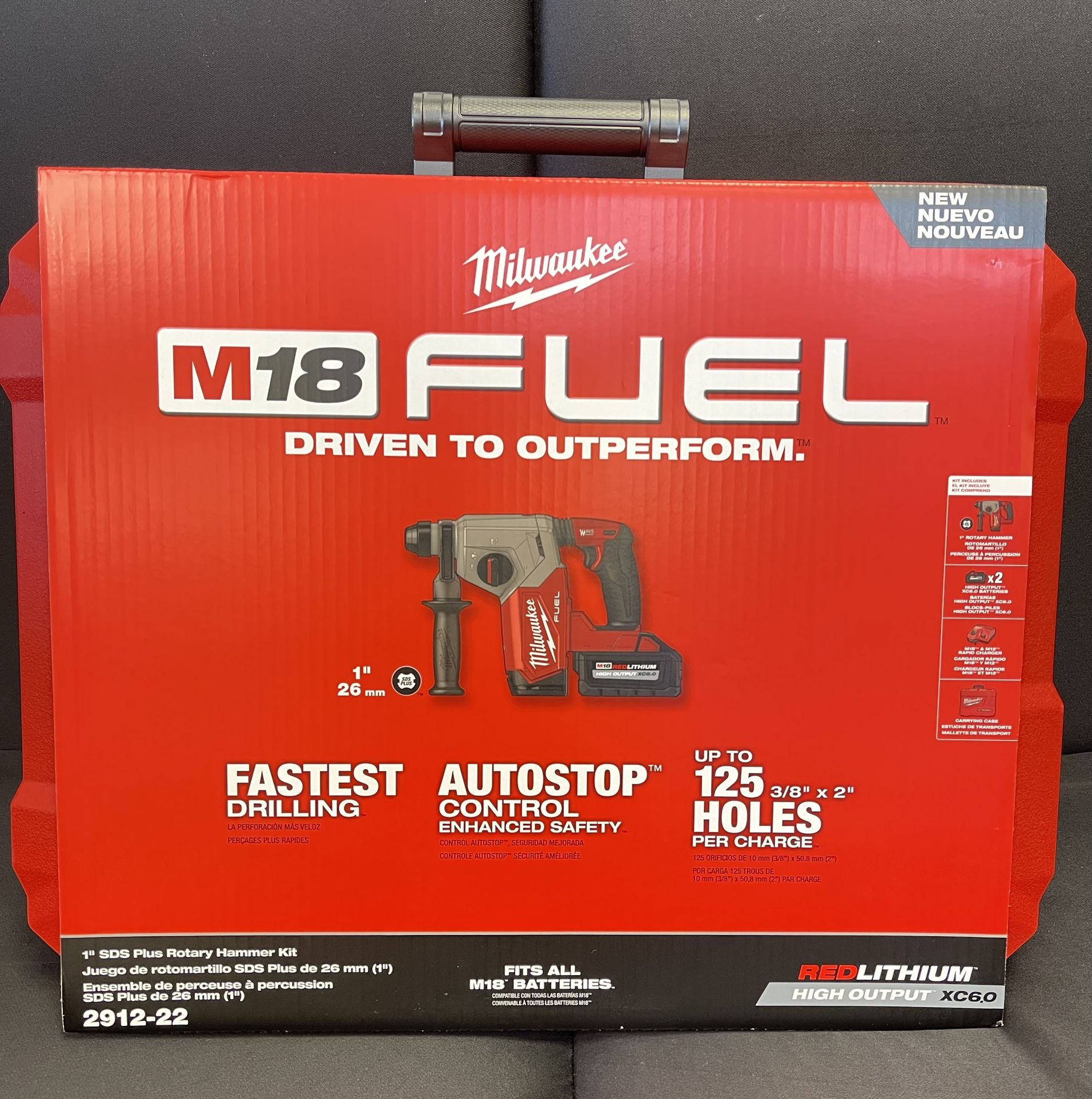 Milwaukee 1” SDS Plus Rotary Hammer Kit, 2912-22