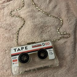 Clear Cassette Tape Cross Body Purse 
