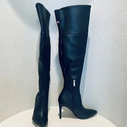 Size 9 Black  Guess Thigh High 4in. Heel Boots