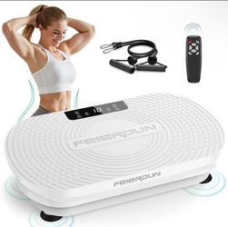 FEIERDUN Vibration Plate Exercise Machine, Curved Vibration Plate for Lymphatic Drainage Weight Loss