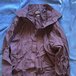 Michael Kors Burgundy Button-Up Shirt – Men’s Casual Dress