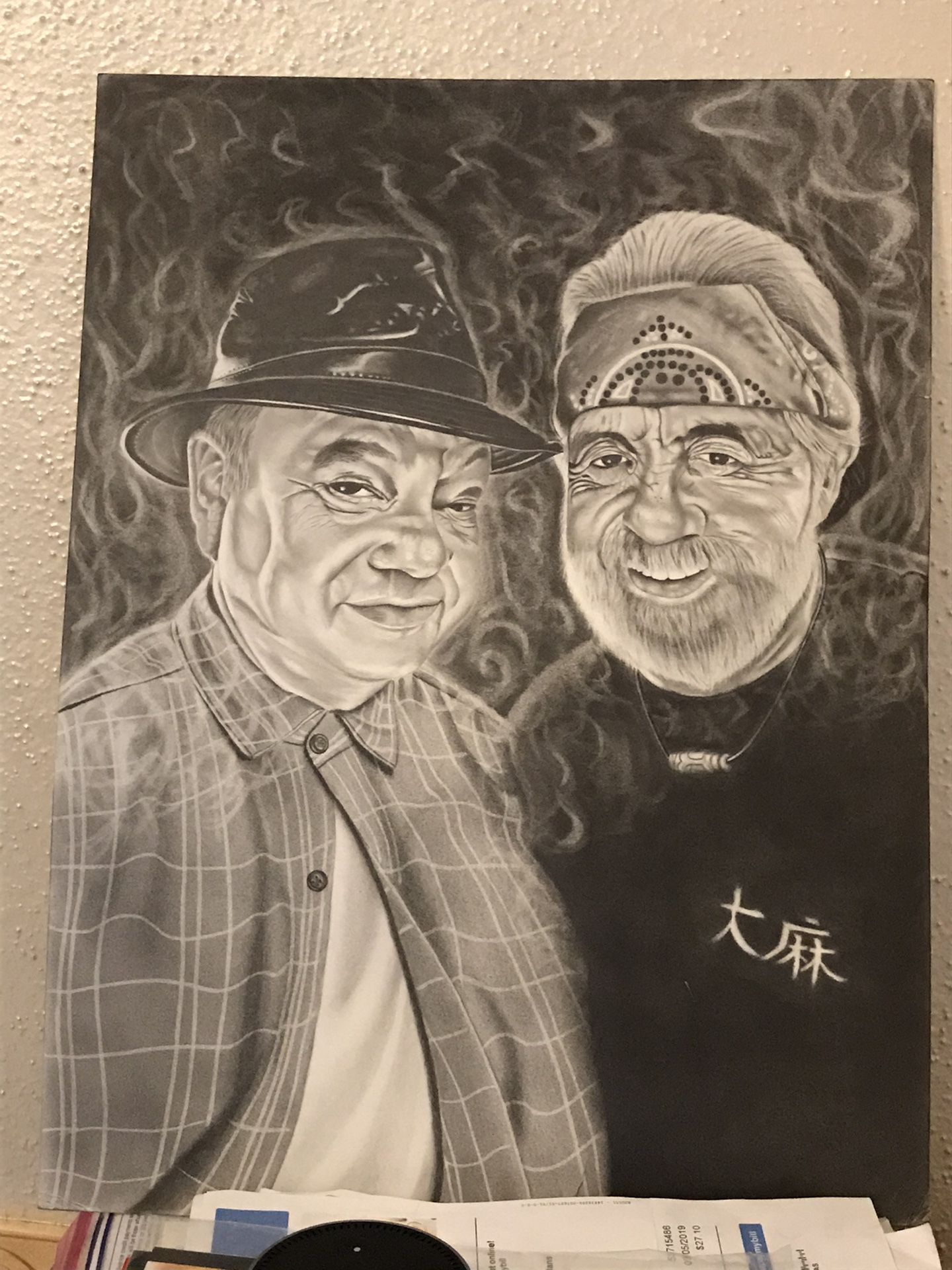Cheech And Chong Portrait Done In Pencil. 9*12 Roughly