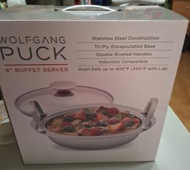 New WOLFGANG PUCK 8" BUFFET SERVER OVEN SAFE STAINLESS STEEL