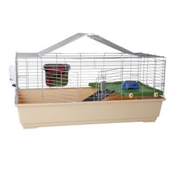Free Litter Top Access Small Animal, Rabbit & Guinea Pig Cage, Ferret Cage Habitat with Accessories, Jumbo, Multicolor, 48.6" L x 26.6" W × 20.6" H