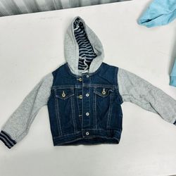 Toddler Boy Denim Hooded Jacket Size 24M