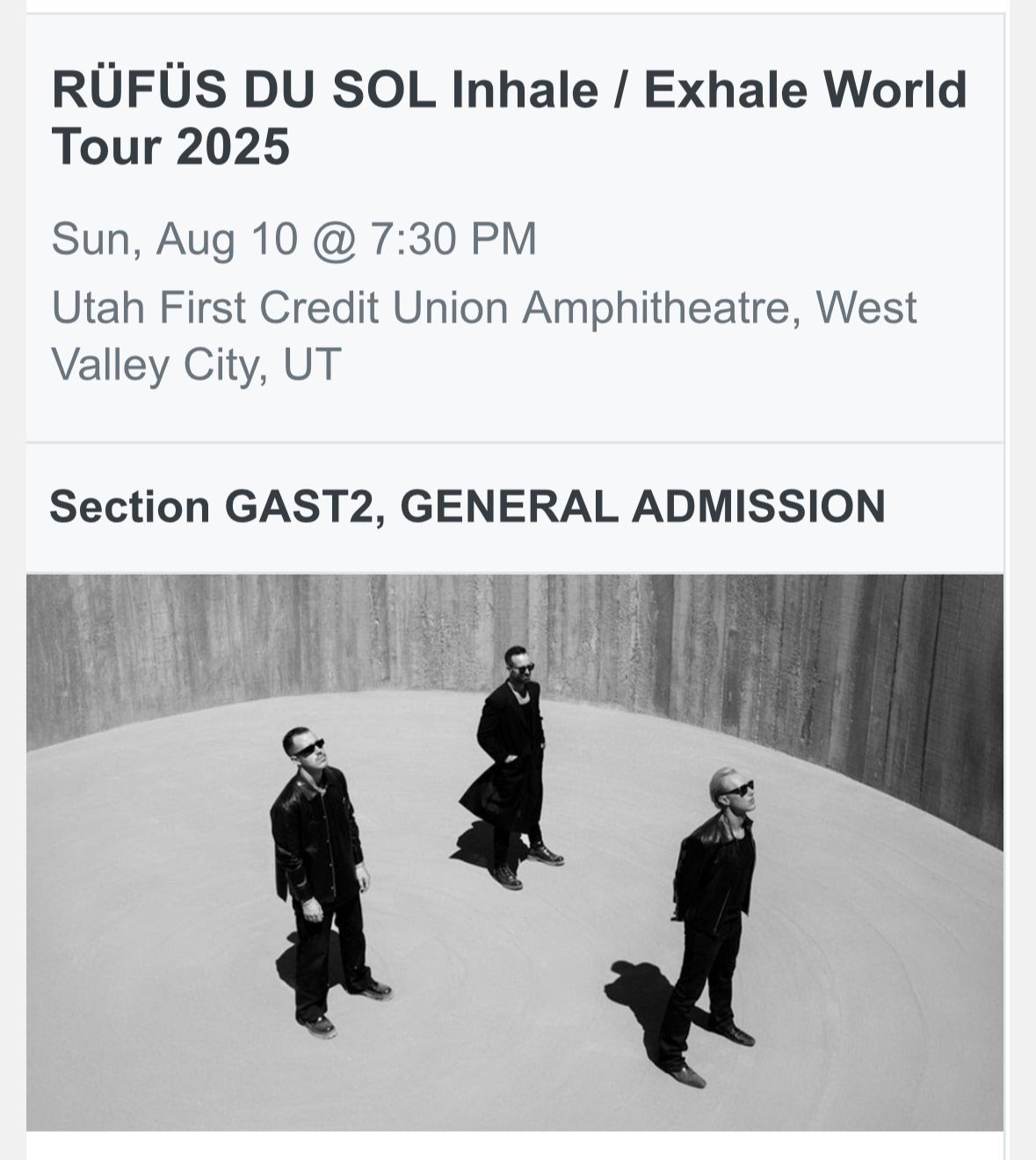 Rufus Du Sol Utah Tickets