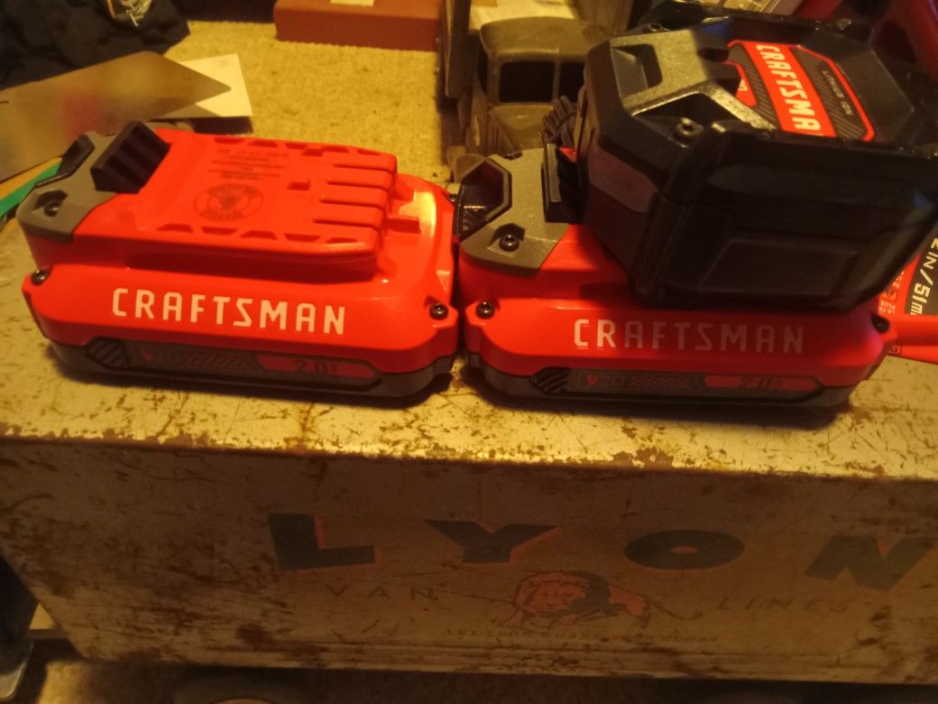 Brand New 20volt Craftsman Batteries And Charger
