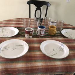 Cornelle Plates And Various Cups And Glasses