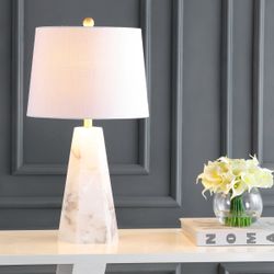 25.5 in. Alabaster LED Table Lamp, White $60