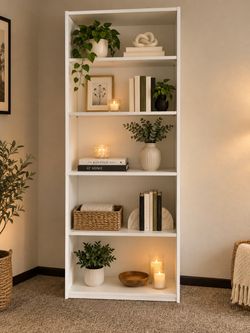 White 5-Shelf Bookcase