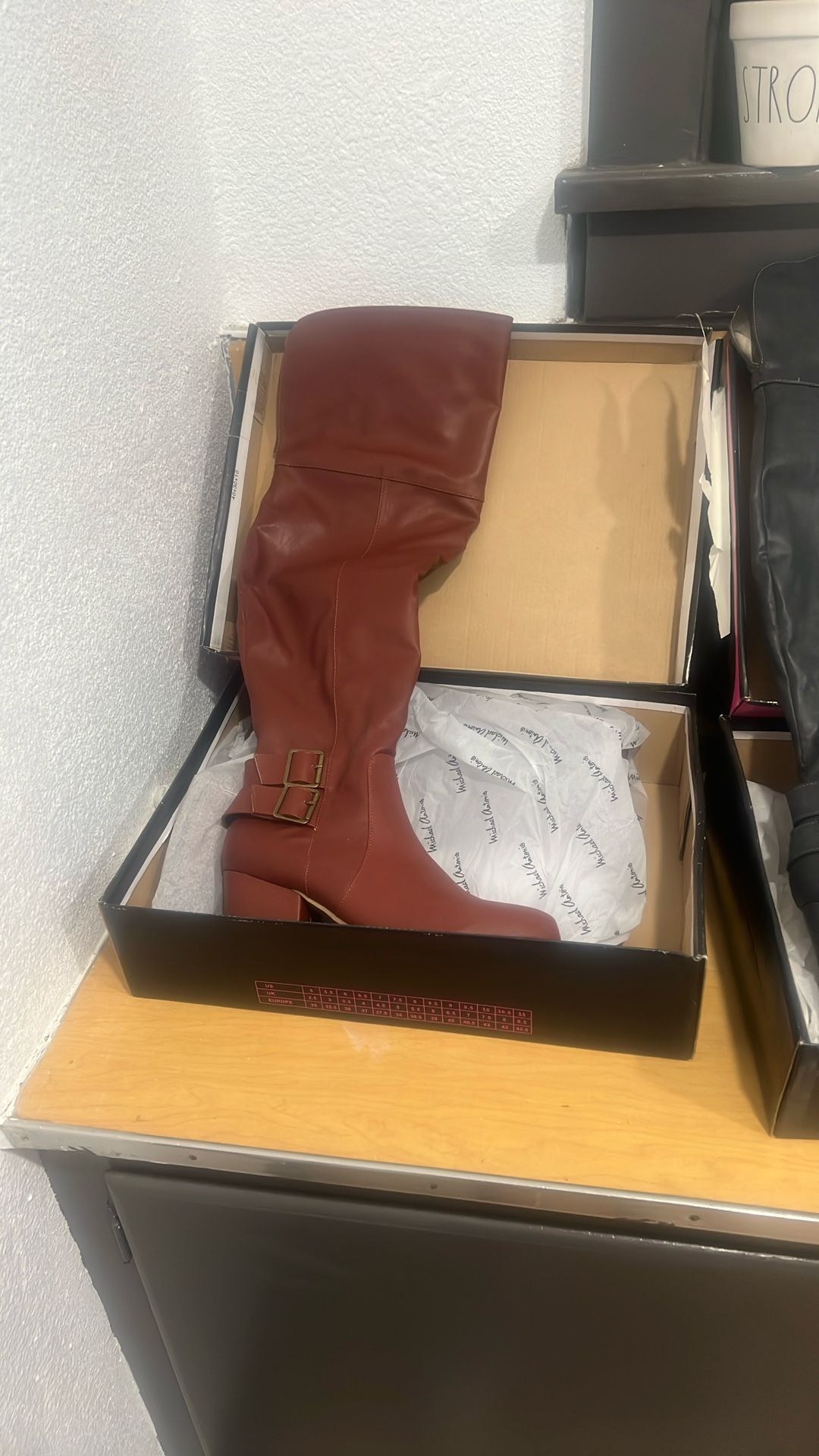 High Boot Color cognac pu Size 8