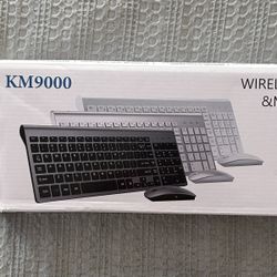 Brand New KM9000 Wireless Keyboard & Mouse Combo, Color White